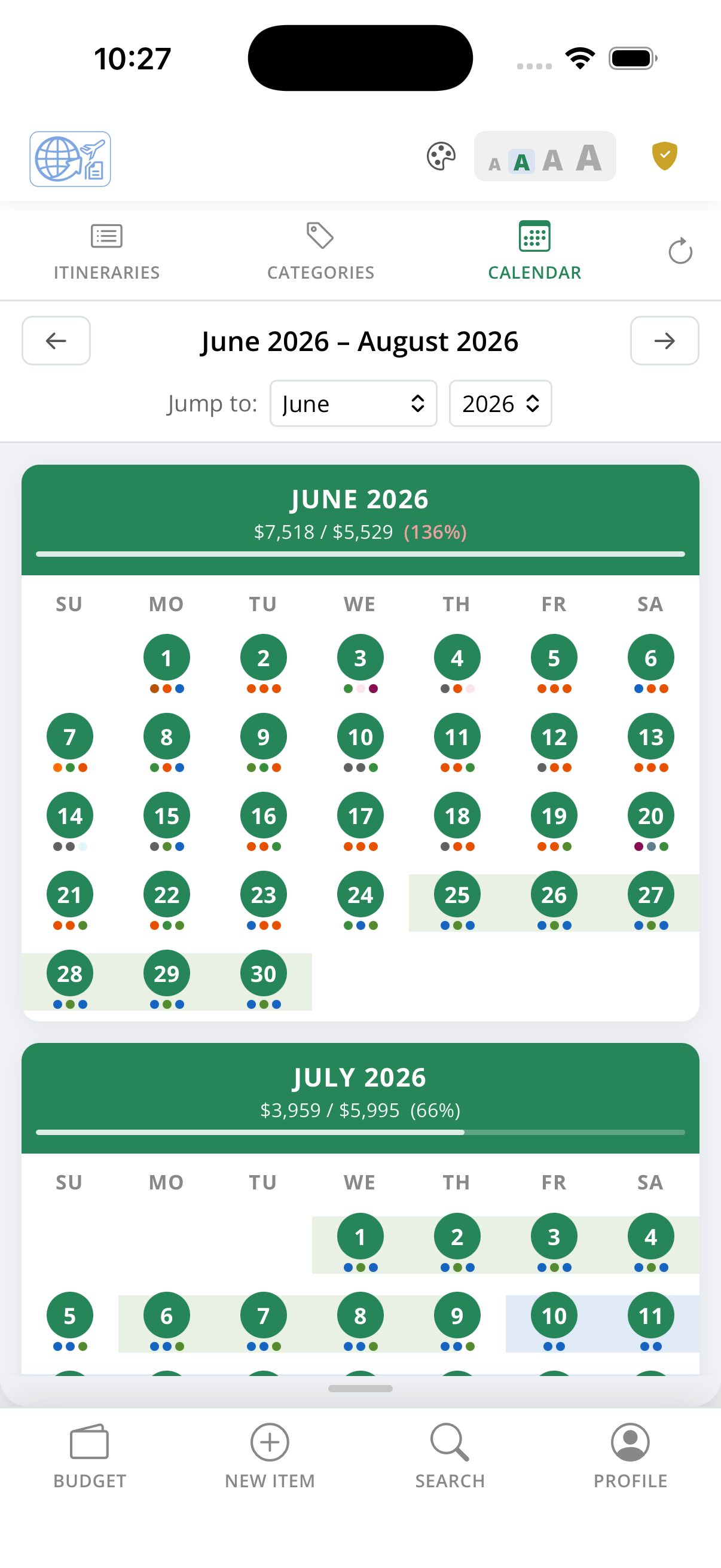 Three-month calendar